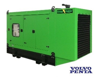 Volvo Elverk 185 kVA 148 kW ljudisolerad/täckt manuell startpanel