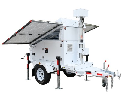 Signalstorn Radiomast mobil teleskop med solpanel och laddbara batterier 2×440W